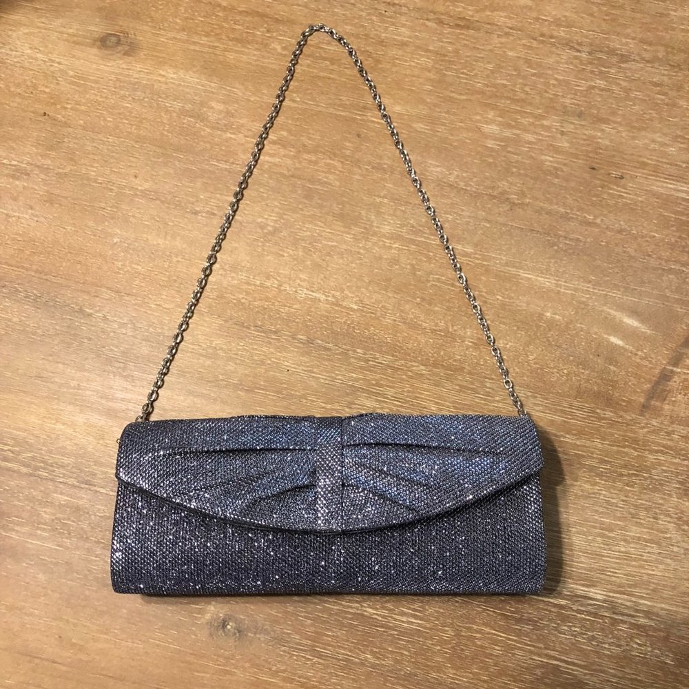 Jessica McClintock silver clutch